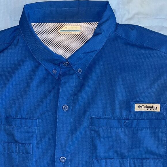 Two (2) Blue PFG Performance Fishing Bonehead SS men’s poly Shirt 2XL Boating - Picture 2 of 6